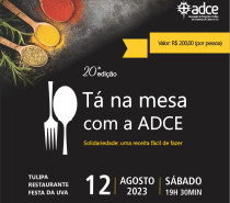 Edição comemorativa de 20 anos do jantar beneficente Tá na Mesa com a ADCE é lançada e beneficiará 23 entidades